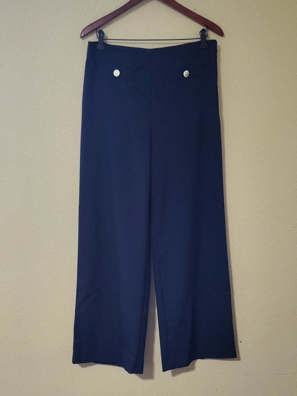 Ann Taylor Wide Leg High Waisted Sailor Trouser Pants Size 8 Capsule Wardrobe